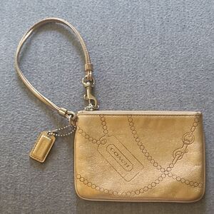 Coach Metallic Gold Wristlet
